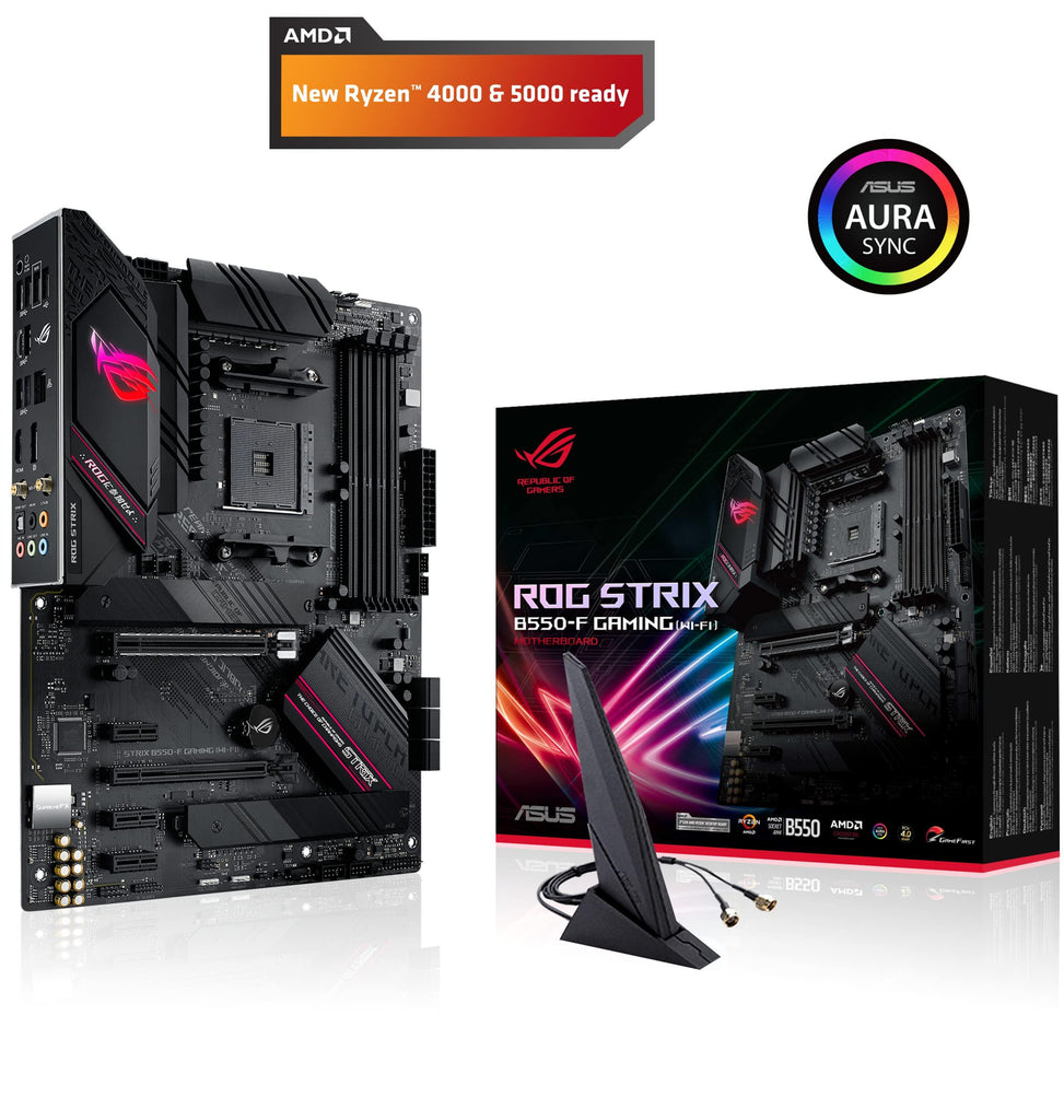 ASUS ROG Strix B550-F Gaming WiFi 6 AMD AM4 Socket for 3rd Gen AMD Ryzen ATX Gaming Motherboard with PCIe 4.0, teamed Power Stages, BIOS Flashback, Dual M.2 SATA 6 Gbps USB & Aura Sync (Ddr4)