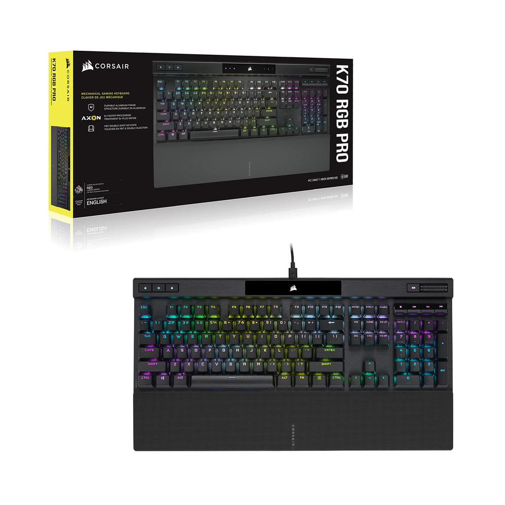 Corsair K70 RGB PRO Mechanical Gaming Keyboard, Backlit RGB LED, Cherry MX Brown Keyswitches, Black