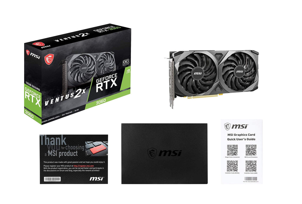 MSI GeForce RTX 3060 Ventus 2X 12G OC GDDR6 192-bit 12 GB pci_e Express Gen 4 Gaming Graphics Card