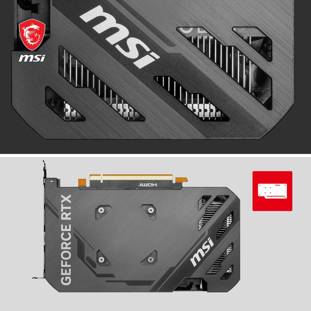 MSI Geforce RTX 4060 Ventus 2X Black 8G Oc 8Gb Gddr6 128-Bit Gaming Graphic Card, pci_e