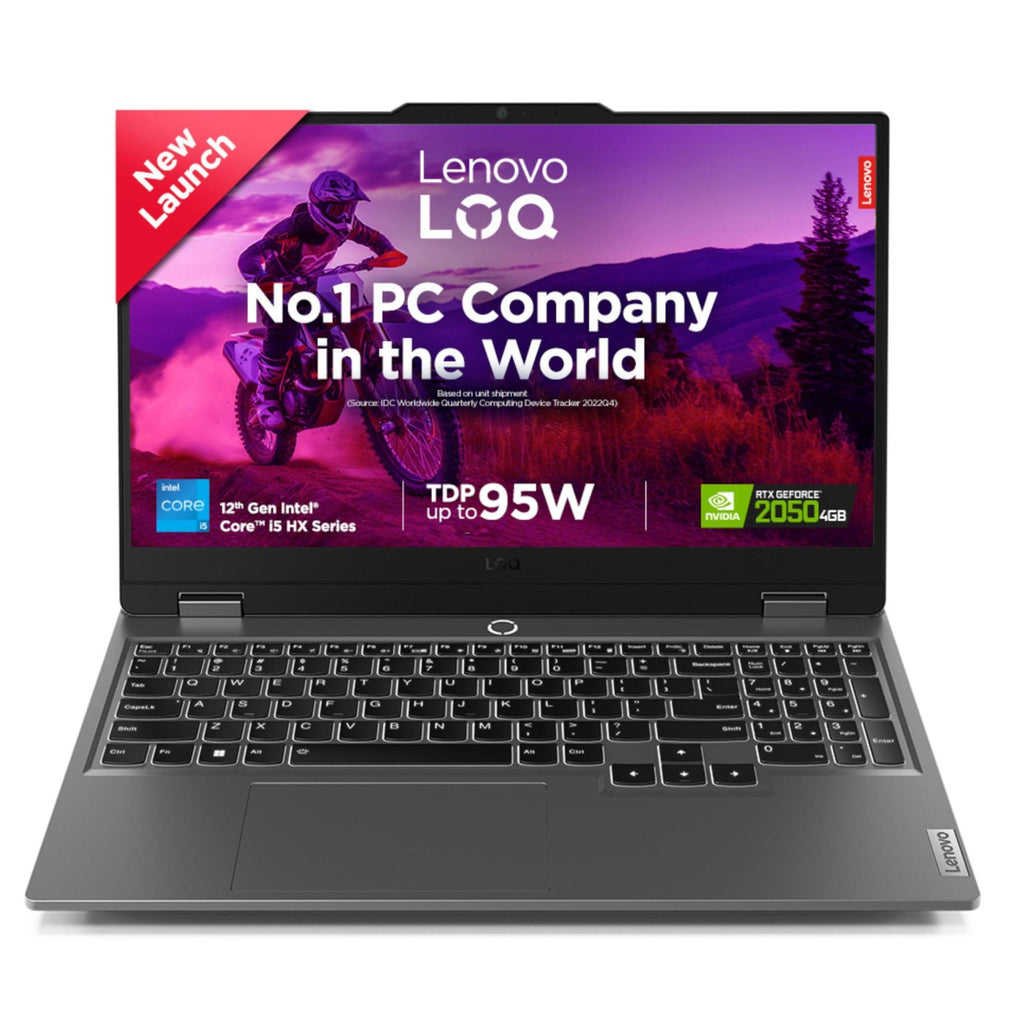 Lenovo LOQ Intel Core i5-12450HX 15.6" (39.6cm) 144Hz 300Nits FHD Gaming Laptop (12GB/512GB SSD/Win 11/NVIDIA RTX 2050 4GB/100% sRGB/3 Month Game Pass/Luna Grey/2.4Kg), 83GS008VIN