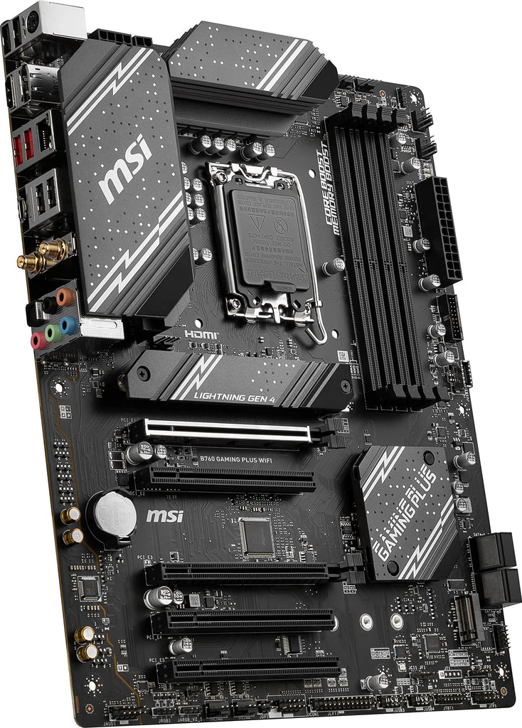 MSI B760 GAMING PLUS WIFI Motherboard, ATX - Supports 14th/13th/12th Gen Intel Core Processors, LGA 1700 - DDR5 Memory Boost 6800+MHz/OC, 2 x PCIe 4.0 x16, 2 x M.2 Gen4, 2.5G LAN, Wi-Fi 6E