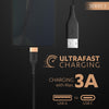 Duracell Usb Type C, 3A Braided Sync & Fast Charging Cable, 3.9 Feet (1.2M), Qc 2.0/3.0 Ultra Fast Charging, For Samsung, Mi, Realme & Type C Devices, Seamless Data Transmission, Series 3, Black