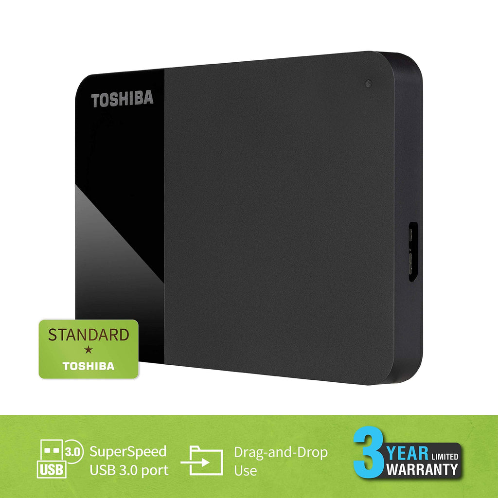 TOSHIBA Canvio Ready 1TB Portable External HDD - USB3.0 for PC Laptop Windows and Mac, 3 years warranty, External Hard Drive - Black