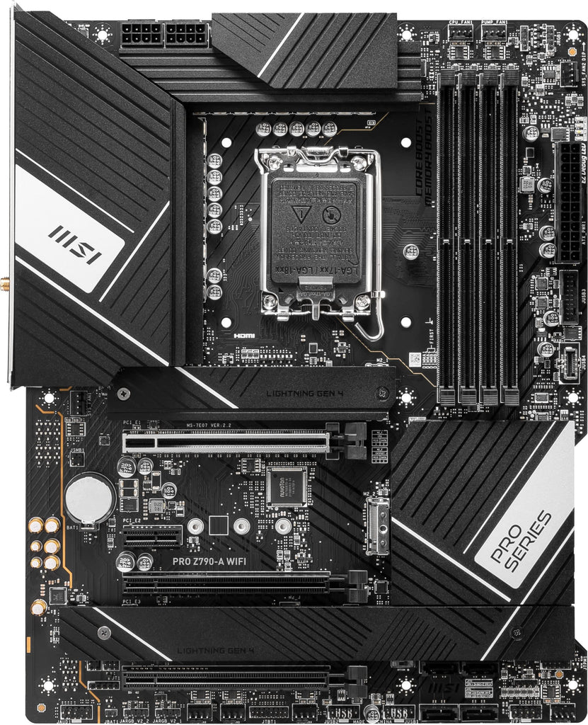 MSI PRO Z790-A Motherboard WiFi ATX Gaming MSI Motherboard - Powerful Performance, Reliable Connectivity, Sleek Design, Supports Intel Core 12th & 13th Gen Processors, 9+1+2 Phase 105A SPS, DDR5 Boost