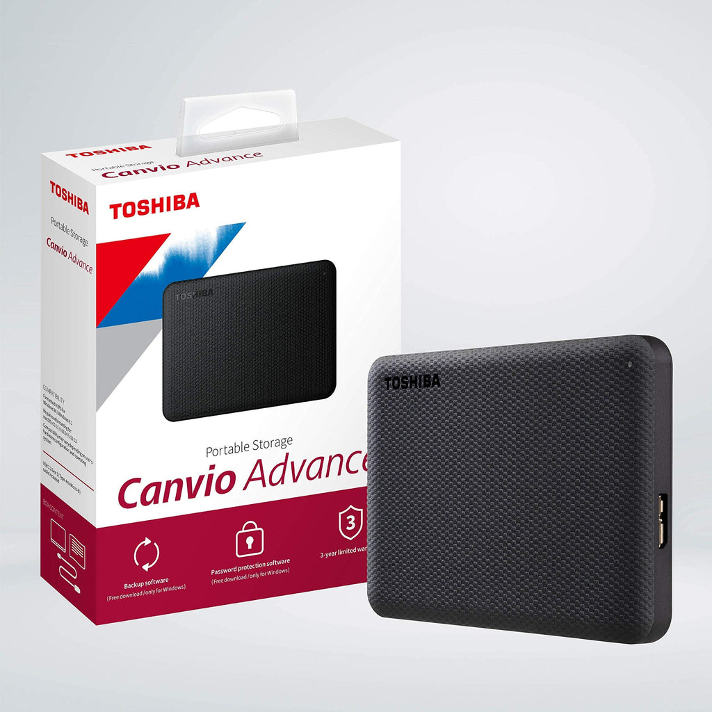 TOSHIBA Canvio Advance 2TB Portable External HDD, USB3.0 for PC Laptop Windows and Mac. 3 Years Warranty. External Hard Drive - Black