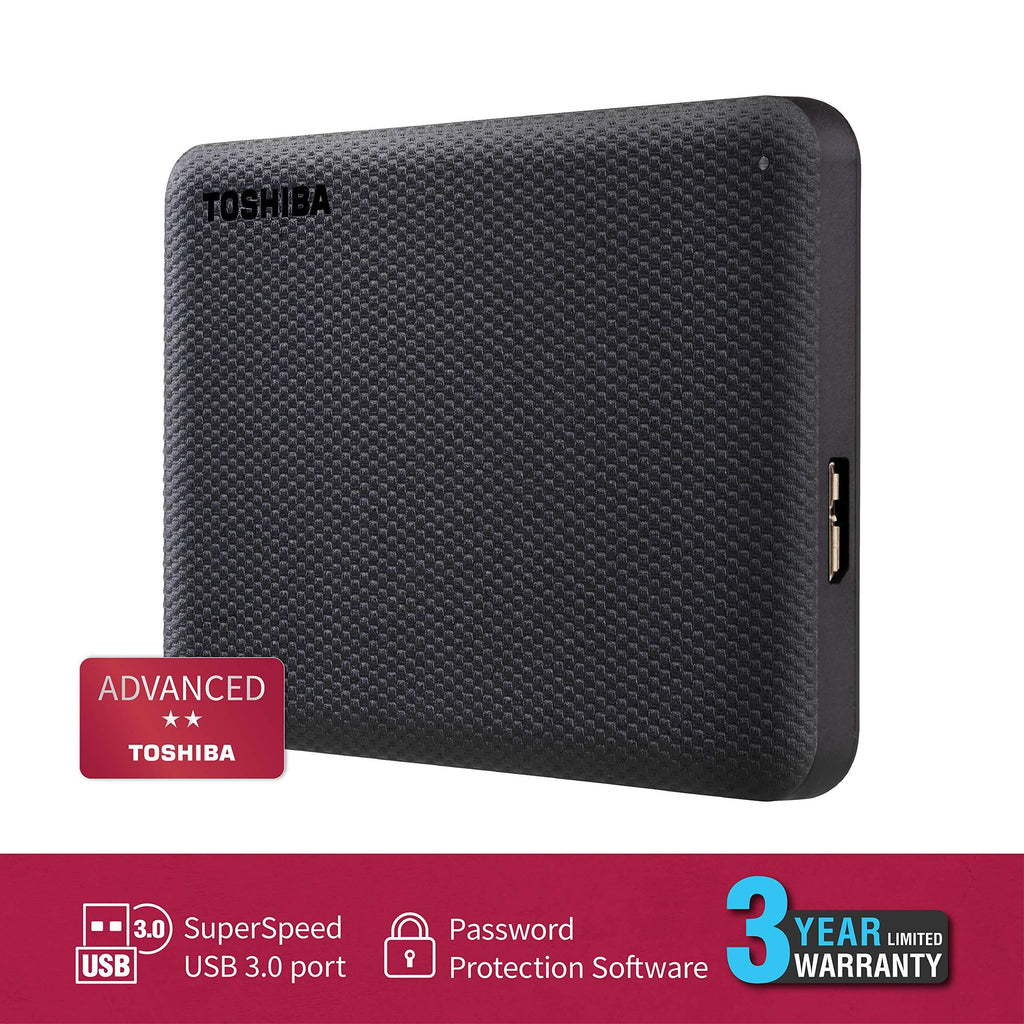 TOSHIBA Canvio Advance 2TB Portable External HDD, USB3.0 for PC Laptop Windows and Mac. 3 Years Warranty. External Hard Drive - Black