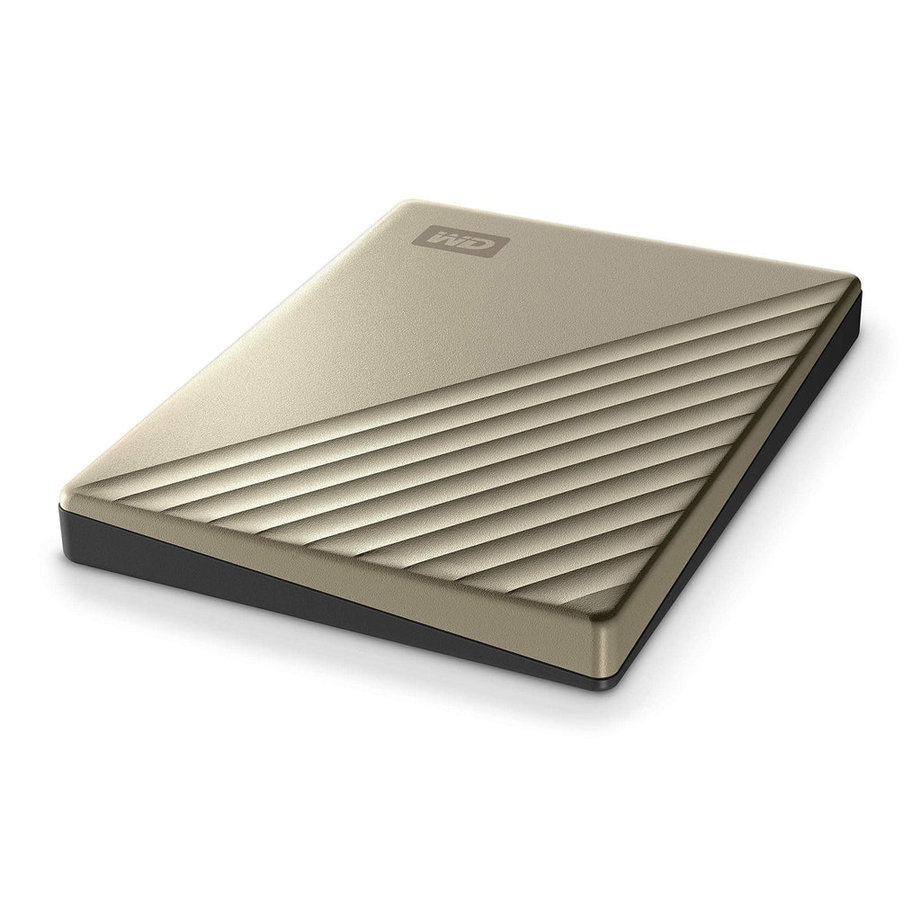 Western Digital WD 2TB My Passport Ultra Portable Hard Disk Metal Drive, USB-C & USB 3.1 with Automatic Backup,Password Protection, Compatible with Windows&Mac, External HDD-Gold