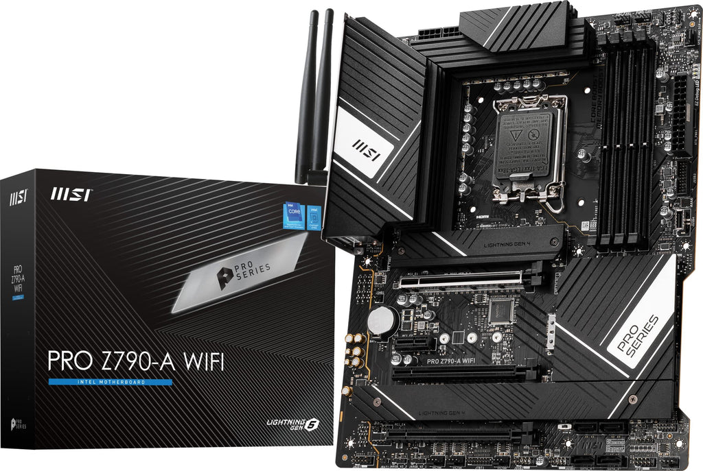 MSI PRO Z790-A Motherboard WiFi ATX Gaming MSI Motherboard - Powerful Performance, Reliable Connectivity, Sleek Design, Supports Intel Core 12th & 13th Gen Processors, 9+1+2 Phase 105A SPS, DDR5 Boost