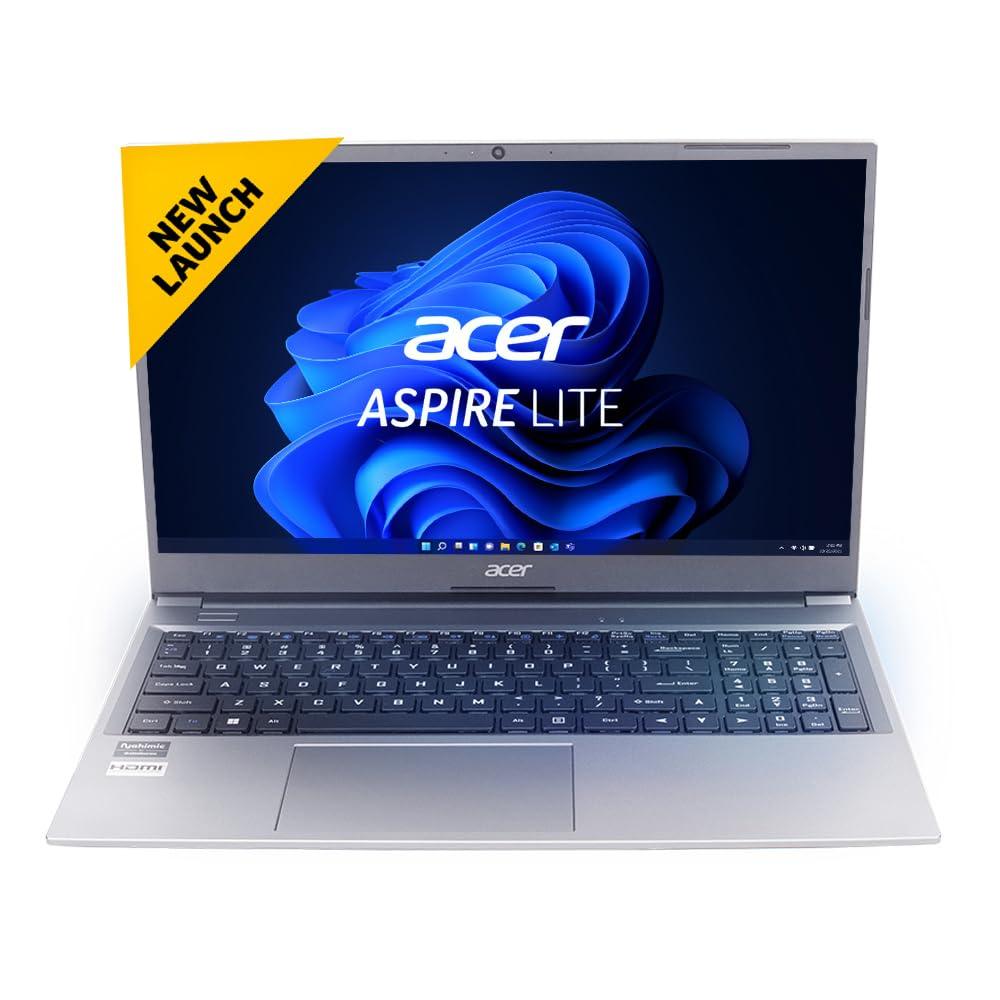 Acer Aspire Lite 12th Gen Intel Core i7-1255U Premium Metal Laptop (Windows 11 Home/16 GB RAM/512 GB SSD) AL15-52, 39.62cm (15.6") Full HD Display, Metal Body, Steel Gray, 1.59 Kg - Triveni World