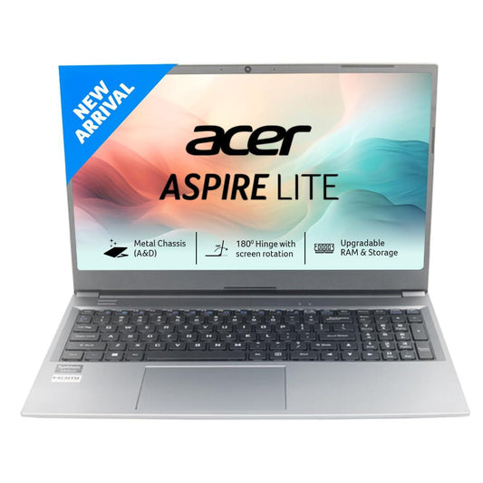 Acer Aspire Lite 13th Gen Intel Core i3-1305U Thin and Light Premium Laptop (Windows 11 Home/8 GB RAM/512GB SSD/36 WHR) AL15-53 with 39.62cm (15.6") Full HD Display, Metal Body, Steel Gray, 1.59 KG - Triveni World