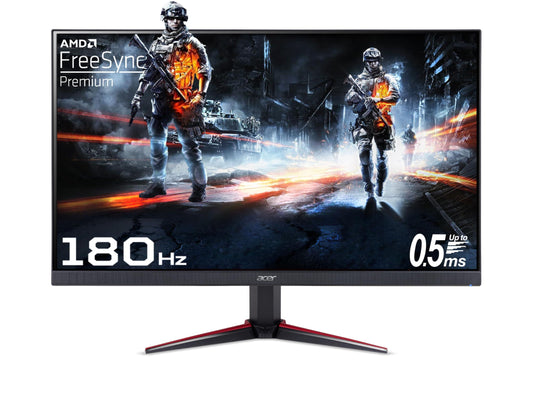 Acer Nitro VG240Y M3 23.8 Inch IPS Full HD Gaming LCD Monitor with LED Backlight I AMD Freesync Premium I 0.5 MS Response, 180 Hz Refresh Rate I 2 x HDMI, 1 x DP I Stereo Speakers I HDR 10 I Black - Triveni World