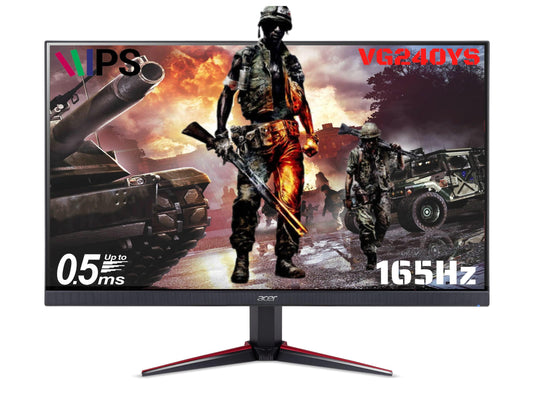 Acer Nitro VG240YS 23.8 Inch (60.45 Cm) IPS Full HD 1920 X 1080 Pixels, Gaming LCD Monitor with LED Backlight I AMD Freesync I 0.5 MS Response time I 165Hz Refresh Rate I Dp, 2 X Hdmi, Black - Triveni World