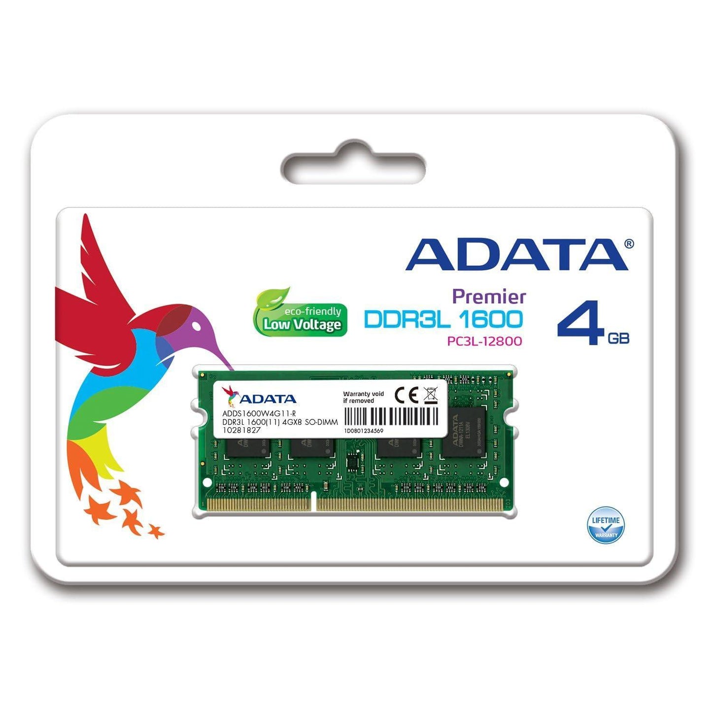 ADATA Premier 4GB 1600Mhz DDR3L RAM Memory Module for Notebooks and Laptops - ADDS1600W4G11-R - Triveni World