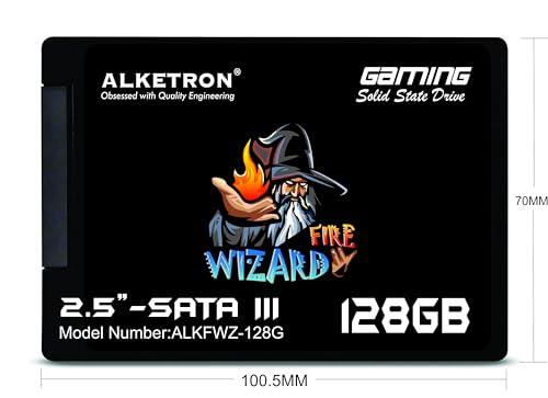 ALKETRON FireWizard - 128GB SSD 2.5inch SATA3 Gaming Internal Solid State Drive with Metal Heatsink casing 590/(R) 560(w) MBps Speed for Laptop; Desktop - 5Year Warranty - Triveni World