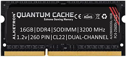 ALKETRON Quantum Cache Series Extreme Gaming Memory - 16GB DDR4 RAM 3200MHz CL22 SODIMM PC4 25600s for laptops and notebooks - 3 Year Replacement Warranty - Triveni World