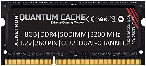 ALKETRON Quantum Cache Series Extreme Gaming Memory - 8GB DDR4 RAM 3200MHz CL22 SODIMM PC4 25600s for laptops and notebooks - 3 Year Replacement Warranty - Triveni World