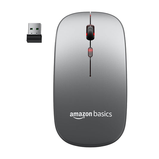 amazon basics 2.4GHz Wireless + Bluetooth 5.1 Mouse, Multi-Device Dual Mode Slim Rechargeable Silent Click Buttons Wireless Bluetooth Mouse, 3 Adjustable DPI - Triveni World