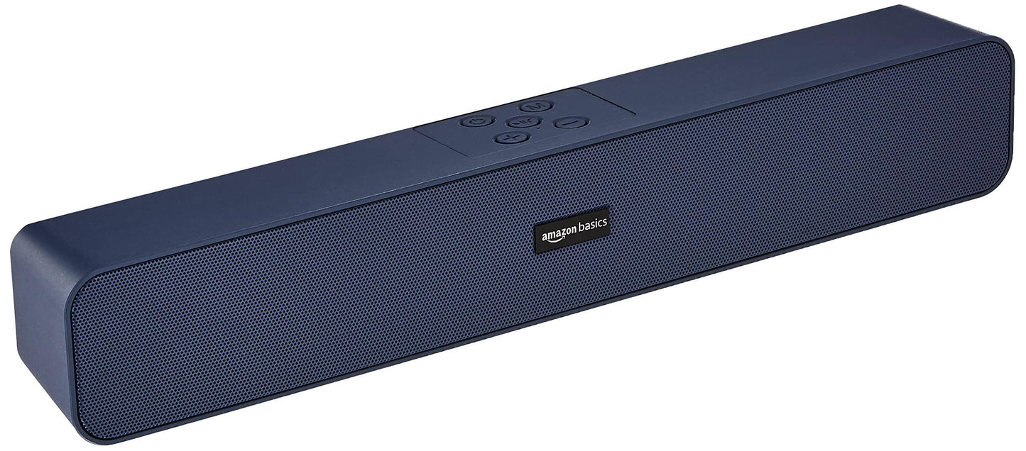 amazon basics Bluetooth Speaker 5.3 Soundbar with 16W RMS, 2000mAh Battery, Upto 19 Hrs Playtime Aux/USB Port (Blue) - Triveni World