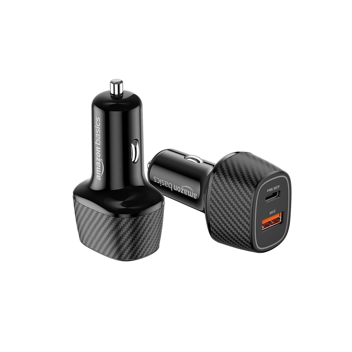 amazon basics - Car Charger with Dual Output | Charging | Compatible with All Smartphones, Ipad, Tablets, Macbooks | 69W | Black, USB, Black - Triveni World