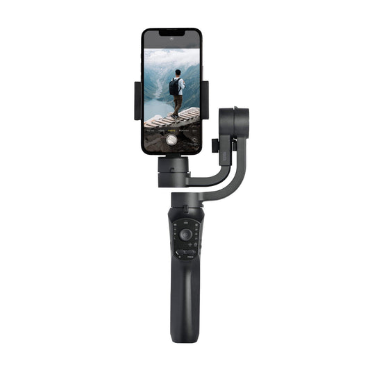 Amazon Basics Handheld Gimbal Stabiliser with 3-Axis Feature and Tripod, Facial Tracking, Time Lapse, FPV, Up to 12 Hours Operational Time, Compatible with All Smart Phones (Dark Grey) - Triveni World