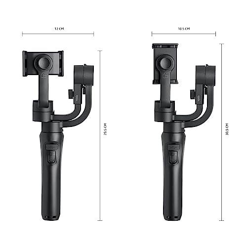 Amazon Basics Handheld Gimbal Stabiliser with 3-Axis Feature and Tripod, Facial Tracking, Time Lapse, FPV, Up to 12 Hours Operational Time, Compatible with All Smart Phones (Dark Grey) - Triveni World