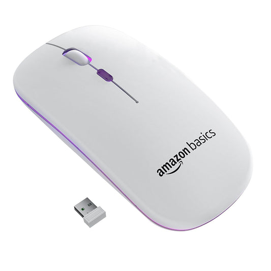 amazon basics Rechargeable Wireless Mouse with RGB LED Backlit 1600 DPI Ergonomic Mouse for Laptop, PC - Triveni World