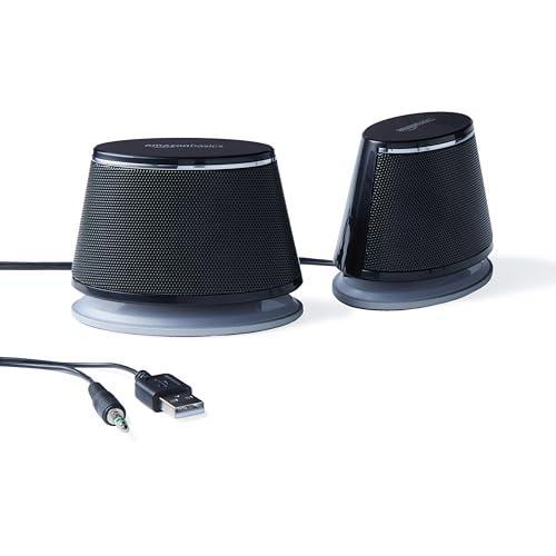 amazon basics Usb-Powered Pc Computer Speakers With Dynamic Sound | Black, 2.4 Watts - Triveni World