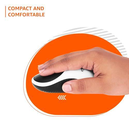 amazon basics Wireless Mouse | 2.4 Ghz with USB Nano Receiver | 1000 DPI Optical Tracking | Compatible with PC & Laptop (White & Black) - Triveni World