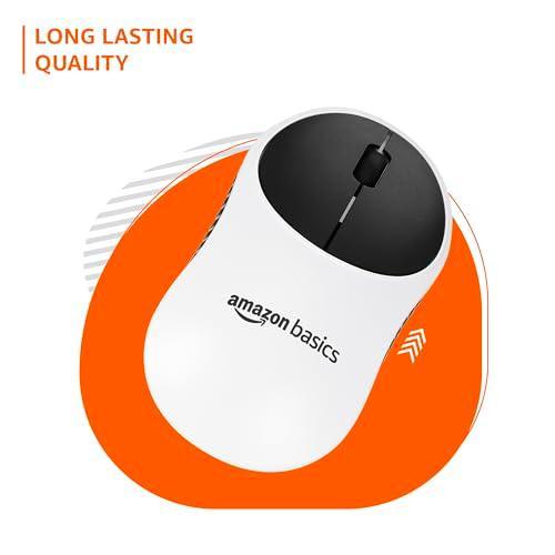 amazon basics Wireless Mouse | 2.4 Ghz with USB Nano Receiver | 1000 DPI Optical Tracking | Compatible with PC & Laptop (White & Black) - Triveni World