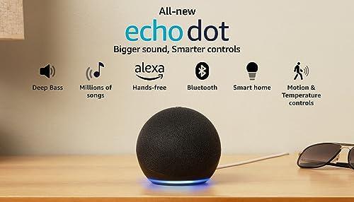 Amazon Echo Dot (5th Gen) | Smart speaker with Bigger sound, Motion Detection, Temperature Sensor, Alexa and Bluetooth| Black - Triveni World