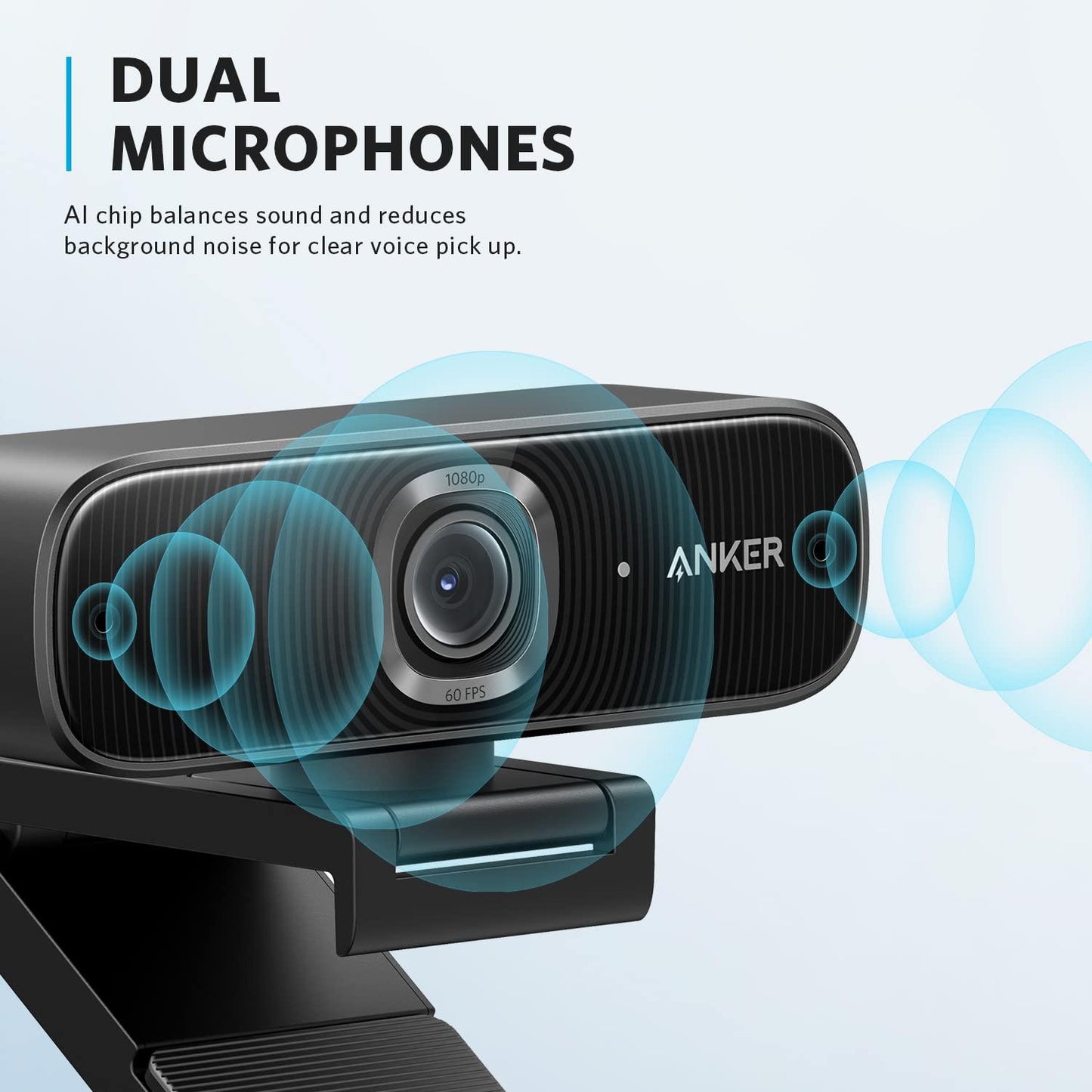 Anker PowerConf C300 Smart Full HD, AI-Powered Framing & Autofocus, 1080p Webcam with Noise-Cancelling Microphones, Adjustable FoV, HDR, 60 FPS, Low-Light Correction, Zoom Certified - Triveni World