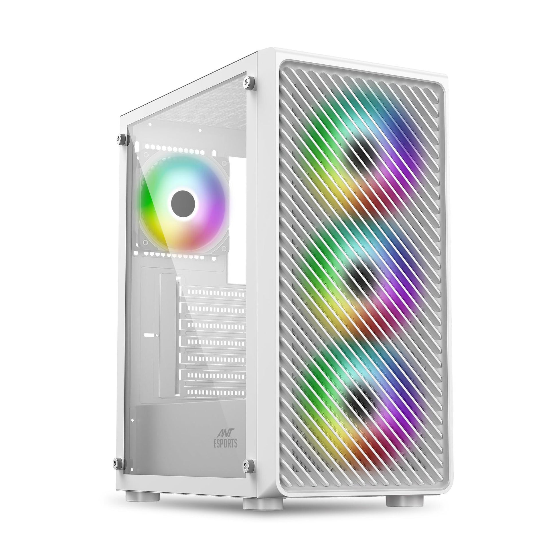 Ant Esports 211 Air Mid-Tower Computer Case I Gaming Cabinet - White | Support ATX, M-ATX, ITX | Pre-Installed 3 x 120mm ARGB Front Fan & 1 x 120mm ARGB Rear Fan - Triveni World