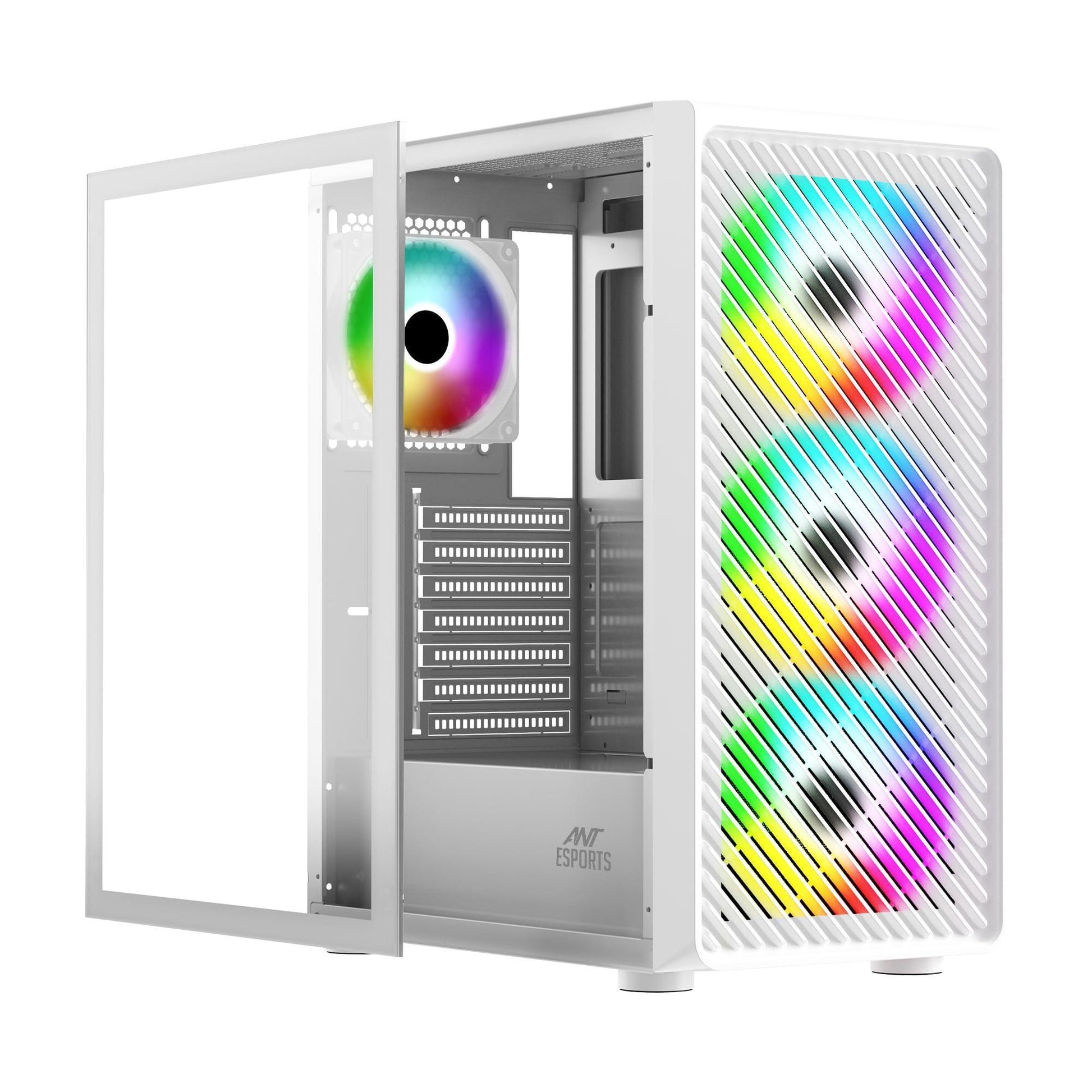 Ant Esports 211 Air Mid-Tower Computer Case I Gaming Cabinet - White | Support ATX, M-ATX, ITX | Pre-Installed 3 x 120mm ARGB Front Fan & 1 x 120mm ARGB Rear Fan - Triveni World