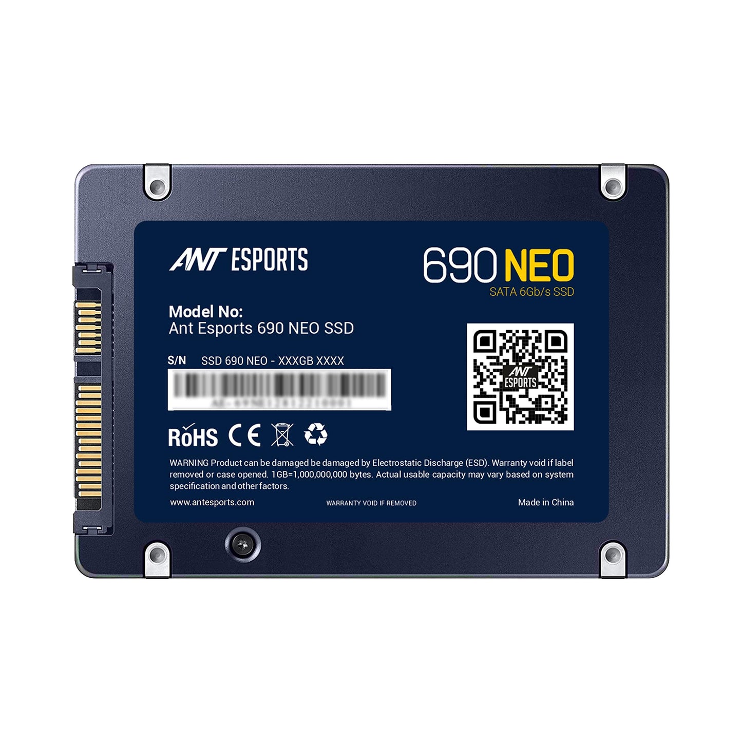 Ant Esports 690 Neo Sata 2.5" 256GB Internal Solid State Drive/SSD with SATA III Interface, 6Gb/s, Fast Performance, Read/Write - 500/400 MB/s, Quad Channel Controller compatible with PC and LAPTOP - Triveni World