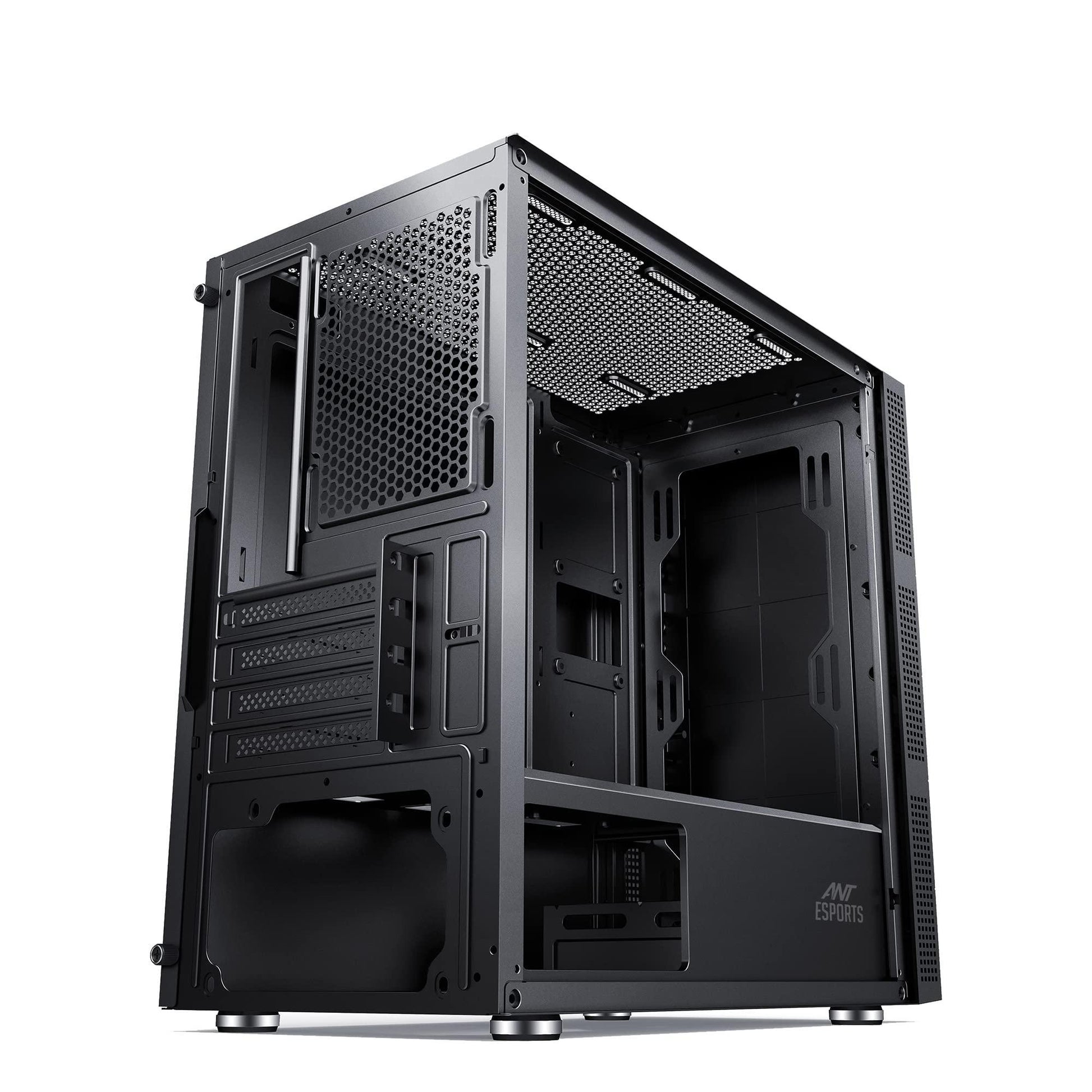 Ant Esports Elite 1000 PS Mid-Tower Computer Case/Gaming Cabinet - Black | Supports M-ATX, ITX with Pre-Installed 1 x 120mm Black Rear Fan - Triveni World