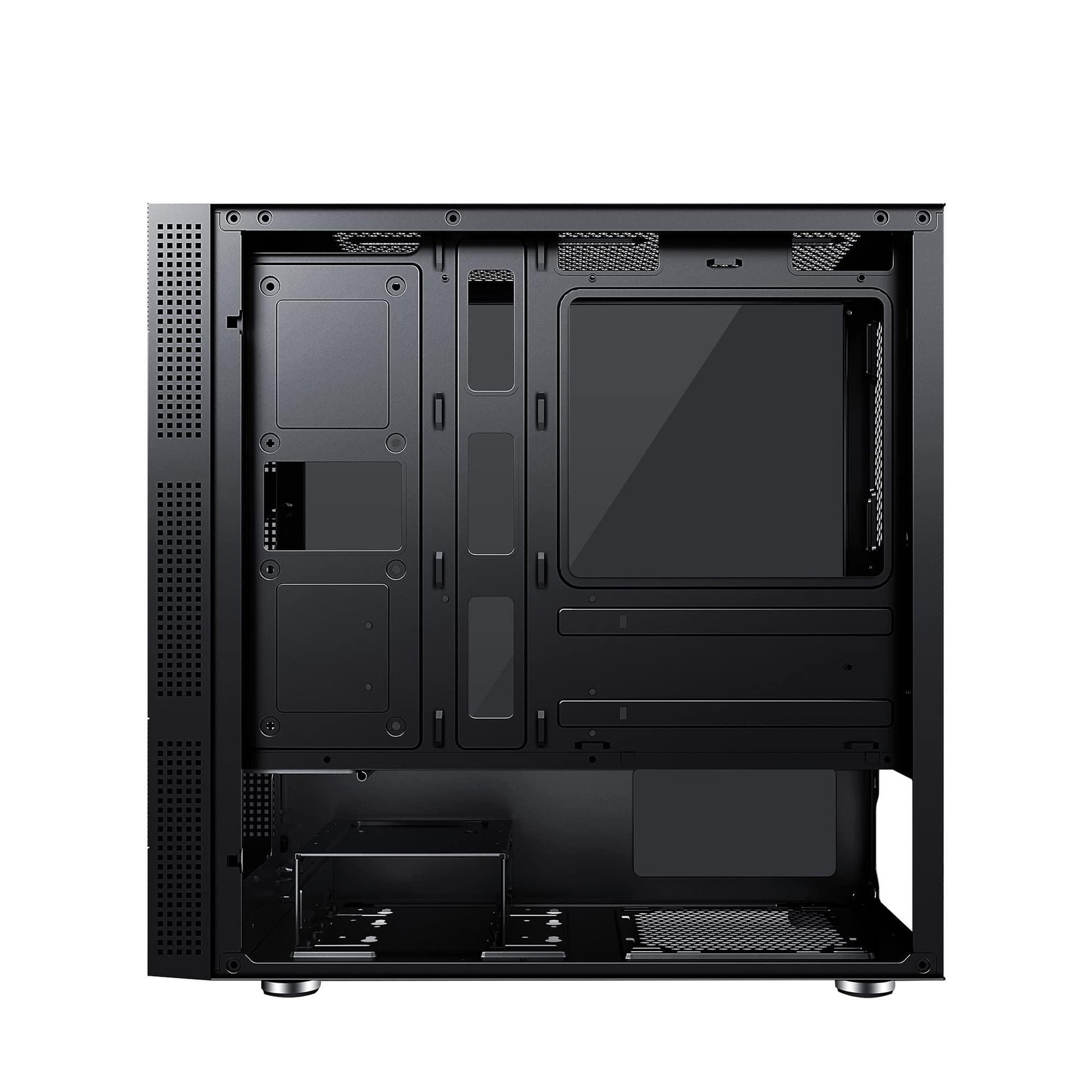 Ant Esports Elite 1000 TG Mid-Tower Computer Case/Gaming Cabinet - Black | Supports M-ATX, ITX with Pre-Installed 1 x 120mm Black Rear Fan - Triveni World