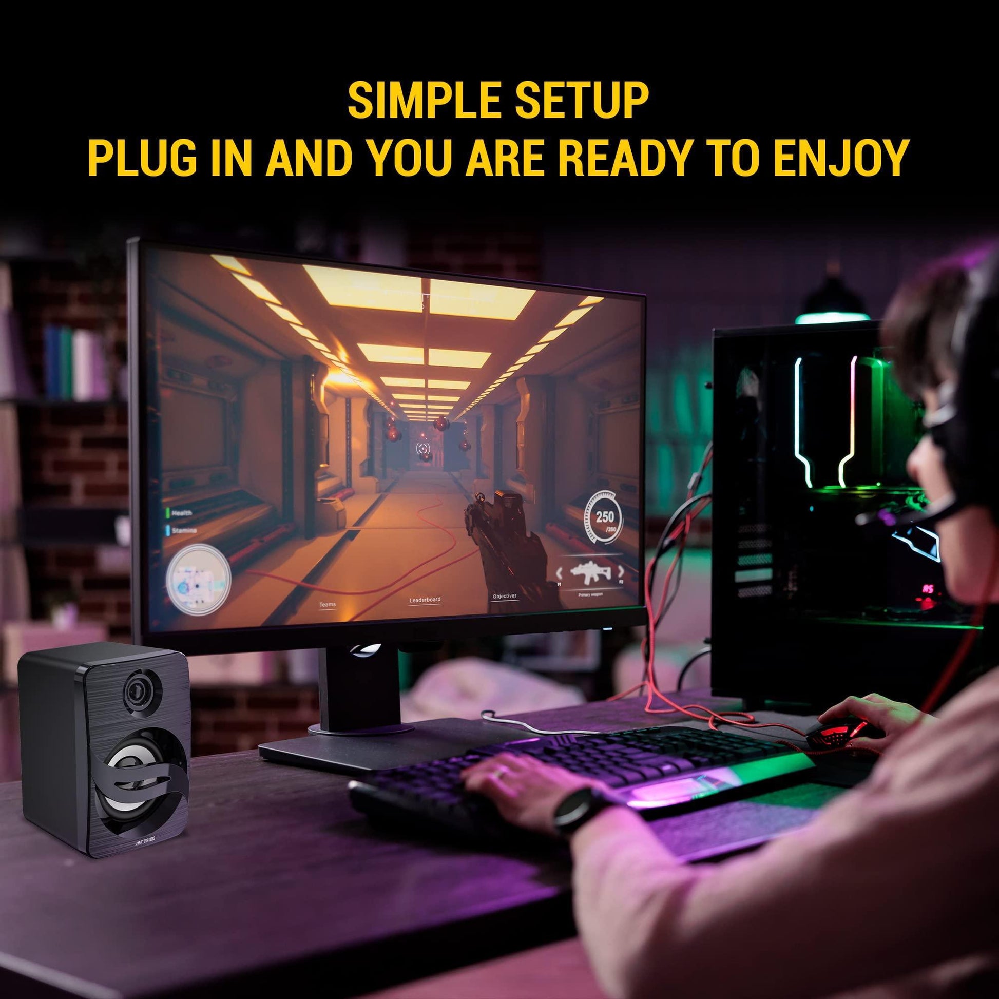 Ant Esports GS150 Computer Speakers, 2.0CH PC Speakers, in-line Volume Control, 6W USB Powered Stereo Desktop Speakers with 3.5mm AUX for PC/Laptop/Projector/Tablet/Cellphone - Triveni World