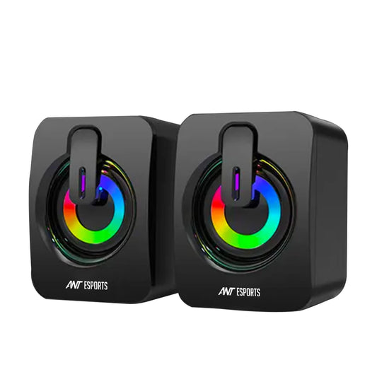 Ant Esports GS170 Gaming Speaker for PC, Stereo 2.0 USB Powered Desktop Speaker with 3.5 mm Aux-in, in-line Volume Control, RGB LED Lights Mini Multimedia Speakers for PC, Laptop, Tablet, Cellphone - Triveni World