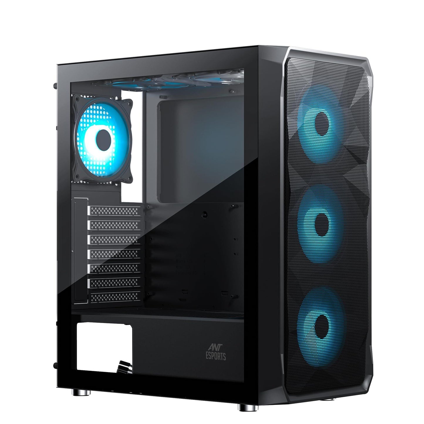 Ant Esports ICE- 112 Mid- Tower Computer Case/Gaming Cabinet - Black | Support ATX, Micro-ATX, ITX | Pre-Installed 3 Front Fans & 1 Rear Fan - Triveni World