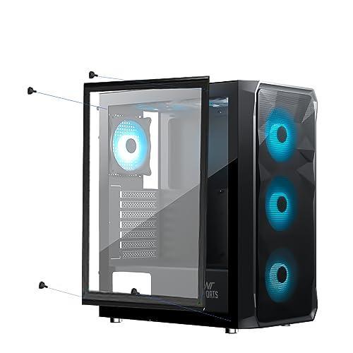 Ant Esports ICE- 112 Mid- Tower Computer Case/Gaming Cabinet - Black | Support ATX, Micro-ATX, ITX | Pre-Installed 3 Front Fans & 1 Rear Fan - Triveni World