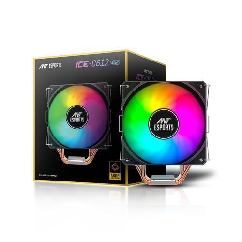 Ant Esports ICE-C612 V2 ARGB CPU Cooler| Support Intel LGA1200, LGA115X, LGA20XX, LGA1366, LGA1700 and AMD FM1, FM2, FM2+, AM2, AM2+, AM3, AM3+, AM4, AM5 - Triveni World