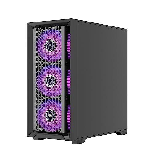 Ant Esports SX7 Mid- Tower Computer Case/Gaming Cabinet - Black | Support ATX, Micro-ATX, Mini-ITX | Pre-Installed 3 x 120mm Front Fans - Triveni World