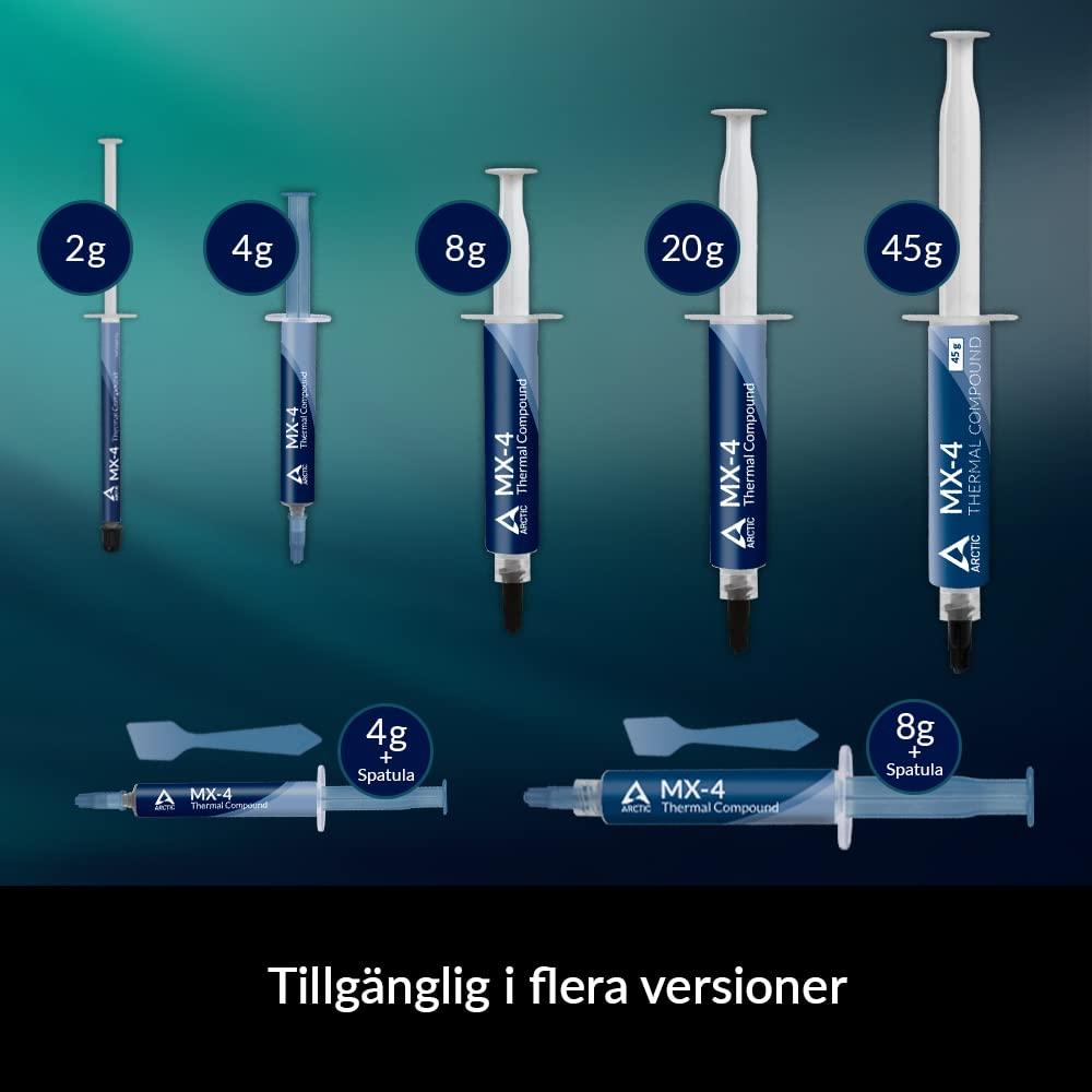 ARCTIC MX-4 - Thermal Compound Paste - Carbon Based High Performance - Heatsink Paste - Thermal Compound CPU for All Coolers - ACTCP00002B,Grey - Triveni World