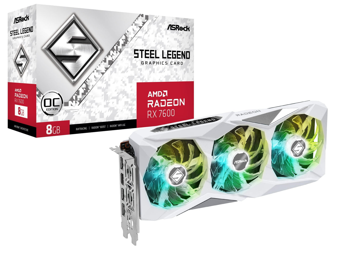 ASRock Rx7600 Sl 8Go AMD Radeon Rx 7600 Steel Legend 8Gb Oc Graphics Card - Pci_E_X8, Gddr6 - Triveni World