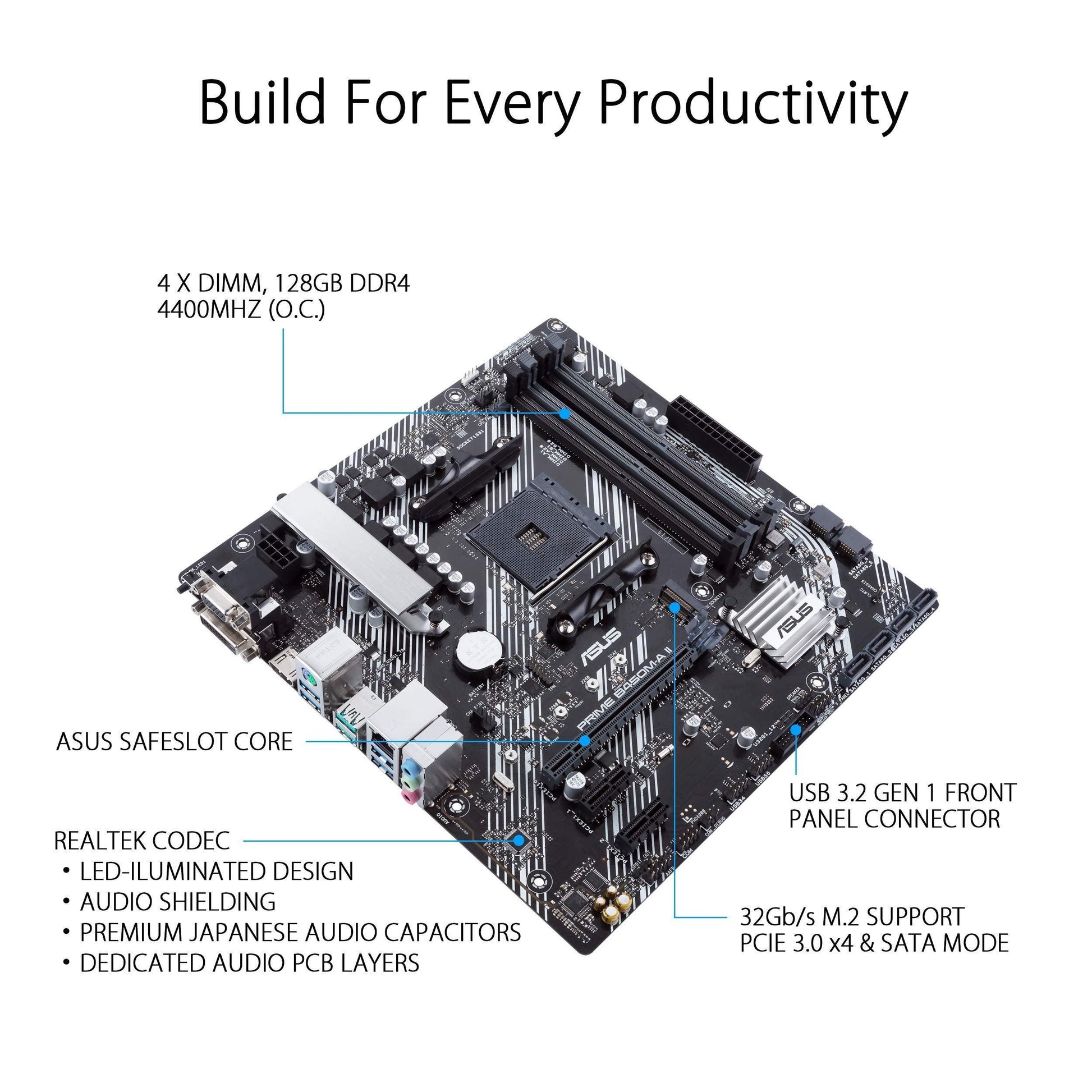 ASUS Prime B450M-A II (AMD AM4 Socket for Ryzen 5000/4000/G/ 3rd/2nd/1st Gen AMD Ryzen) DDR4 Micro ATX Motherboard with M.2 Support HDMI/DVI-D/D-Sub 1Gb Ethernet BIOS Flashback and Aura Sync RGB - Triveni World