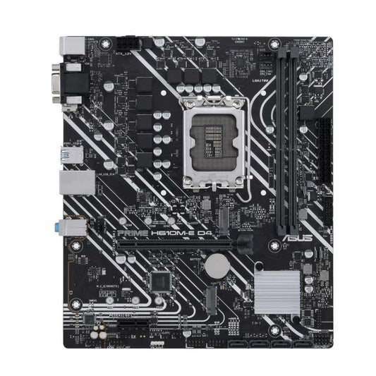 ASUS Prime H610M-E D4 Intel Lga 1700 Mic-ATX Motherboard with Ddr4, Pcie 4.0, Dual M.2 Slots, Realtek 1 Gb Ethernet, Displayport, Hdmi, D-Sub, USB 3.2 Gen 1 Ports, Sata 6 Gbps, Com Header, RGB Header - Triveni World