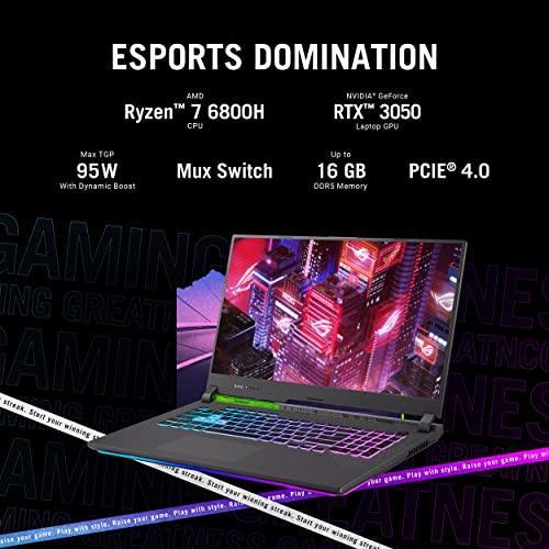 ASUS ROG Strix G17 (2022), 17.3-inch (43.94 cms) FHD 144Hz, AMD Ryzen 7-6800H, RTX 3050 4GB Graphics, Gaming Laptop (16GB/512GB SSD/Windows 11/Green/2.5 Kg), G713RC-HX021W - Triveni World