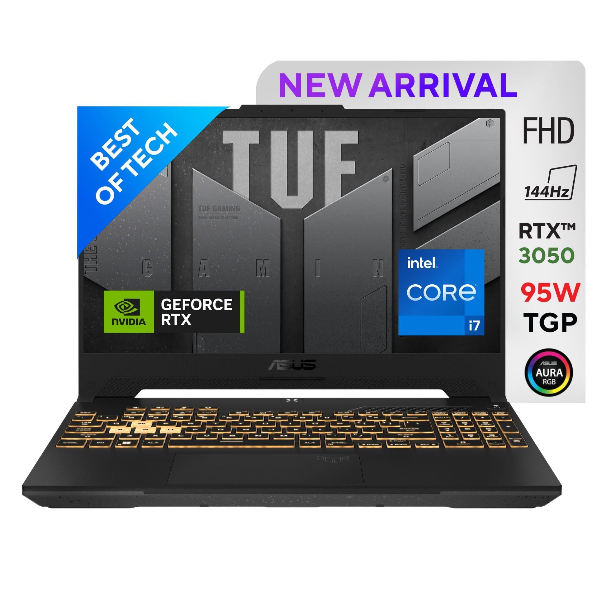 ASUS TUF Gaming F15, 15.6-inch (39.62 cms) FHD 144Hz, Intel Core i7-12700H 12th Gen, 4GB NVIDIA RTX 3050, Gaming Laptop (16GB/1TB SSD/Win11/MSO/90WHrs Battery/Gray/2.20 Kg), FX577ZC-HN192WS - Triveni World