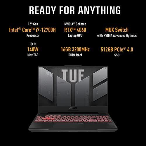 ASUS TUF Gaming F15 (2023) 90WHr Battery, Intel Core i7-12700H 12th Gen, 15.6" FHD 144Hz, 8GB RTX 4060, Gaming Laptop (16GB/512GB SSD/Windows 11//1-Zone RGB/Gray/2.20 Kg), FX507ZV-LP094W - Triveni World